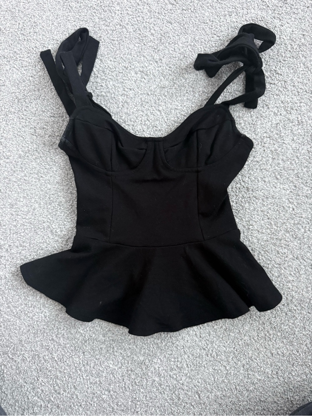 Urban Outfitters Black Peplum Tie-Strap Camisole